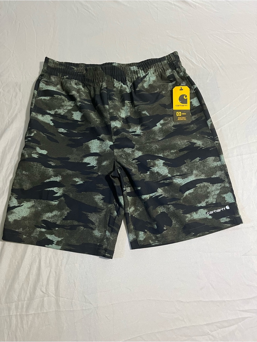 Carhartt Camo-Print Athletic Shorts - Black & Green Boys Size XL New with Tags